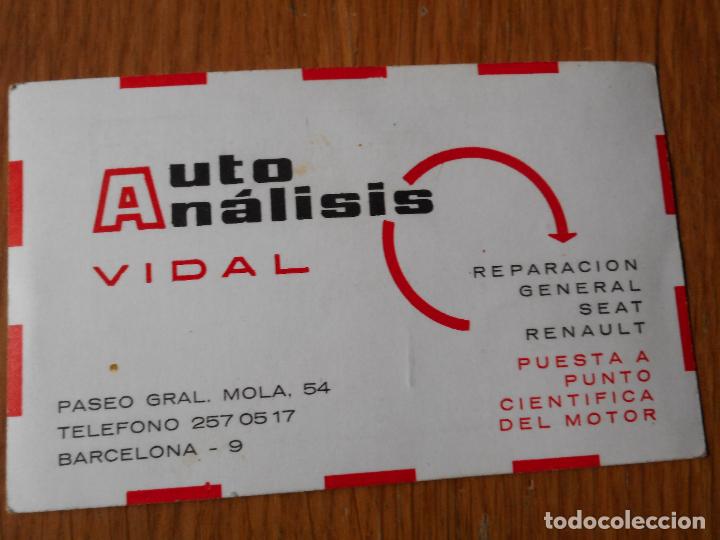 Coleccionismo calendarios: ANTIGUO CALENDARIO AUTO ANALISIS VIDAL REPARACION GENERAL SEAT RENAULT. BARCELONA 1964