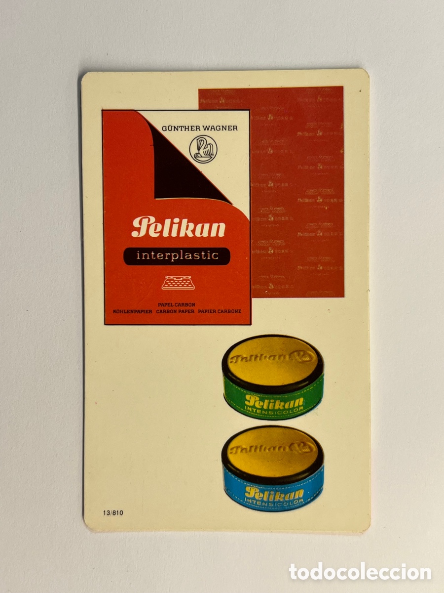 Coleccionismo Calendarios: Calendario bolsillo. PELIKAN - CINTAS MECANOGR&Aacute;FICAS PAPEL CARB&Oacute;N (a.1973)