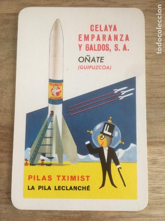 Coleccionismo Calendarios: pilas tximsist o&ntilde;ate 1962 fournier calendario original perfecto estado