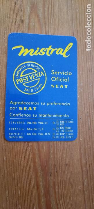 Collectables Calendars: Calendario de bolsillo 1969 Mistral SA servicio Seat coches motor - cornella, esplugas, hospitalet