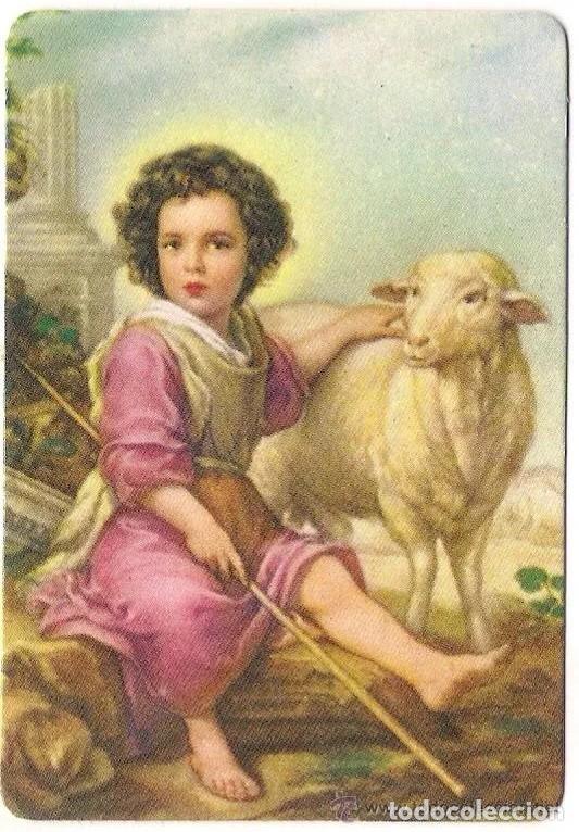 Coleccionismo calendarios: -52508 CALENDARIO PINTURA NI&Ntilde;O JESUS CON EL BORREGO, A&Ntilde;O 1989, RELIGIOSO, SERIE DLB, CON PUBLICIDAD