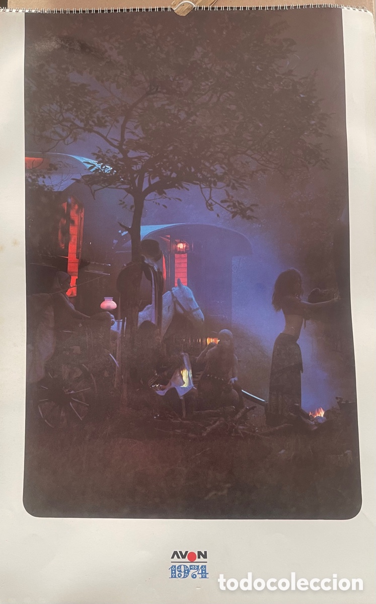 Coleccionismo Calendarios: CALENDARIO VINTAGE 1974 AVON neum&aacute;ticos