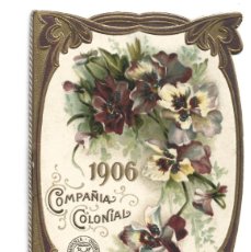 Coleccionismo Calendarios: (CA-1212)CALENDARIO DE BOLSILLO COMPAÑIA COLONIAL CHOCOLATES(MADRID) AÑO 1906