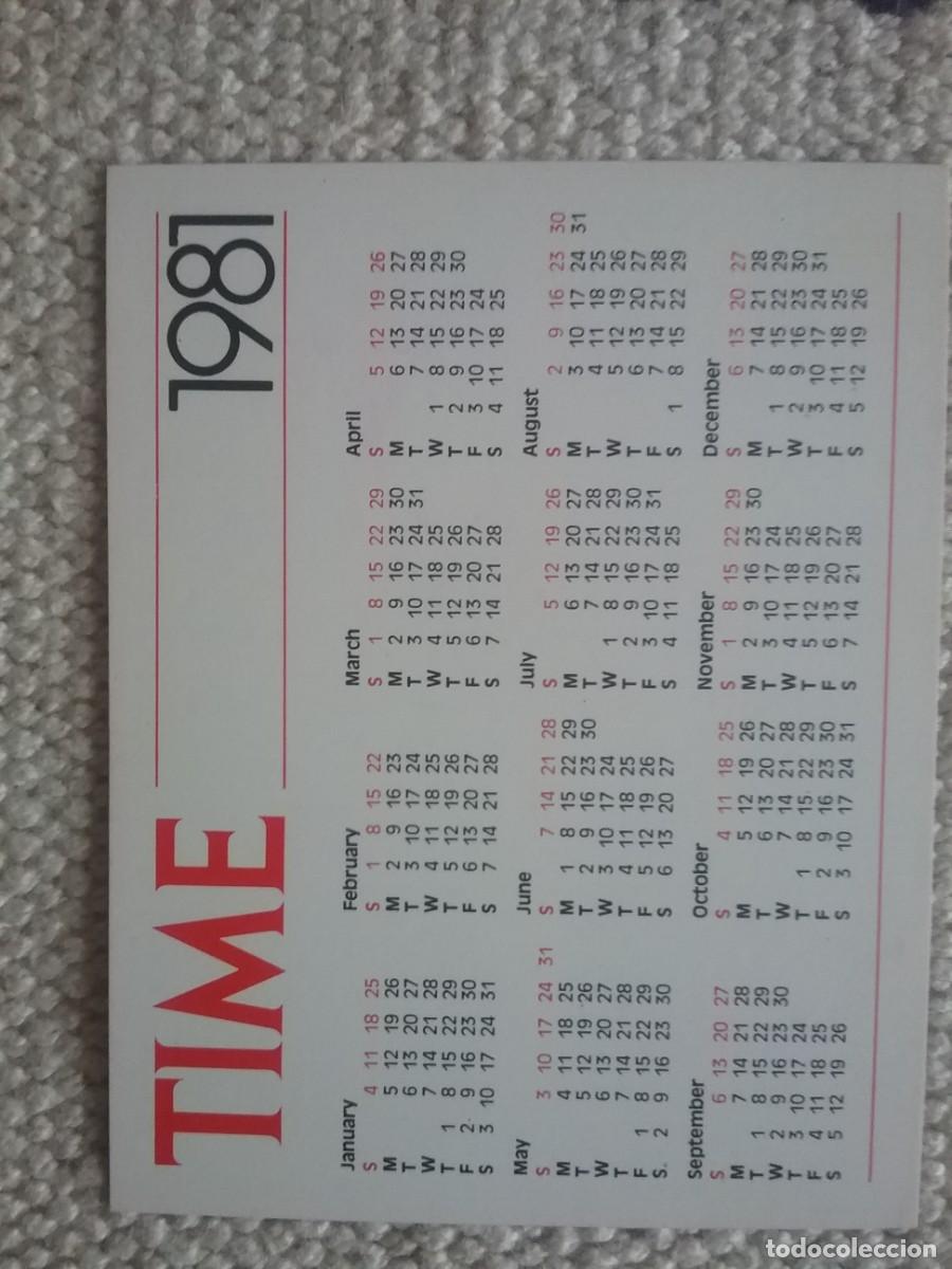 Coleccionismo calendarios: TIME 1981 - Foto 2