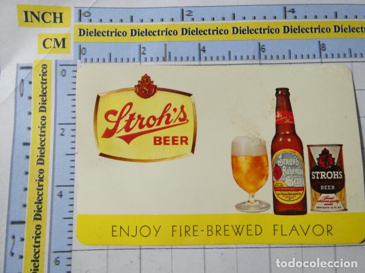 Sammeln von Kalendern: CALENDARIO DE BOLSILLO DE BEBIDAS. A&Ntilde;O 1965. CERVEZA STROH'S BEER ESTADOS UNIDOS 66