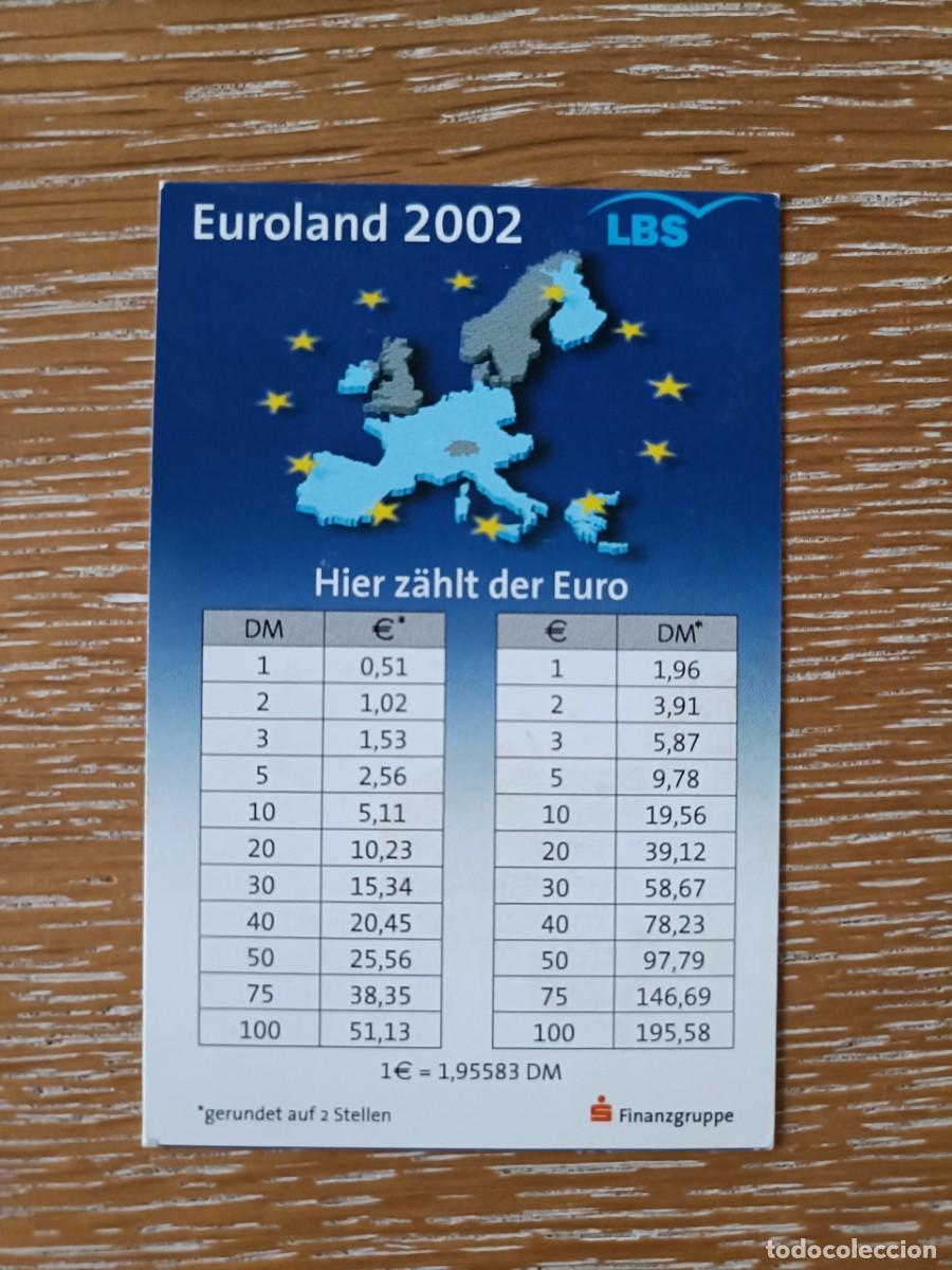 Collectionnisme Calendriers: VCK 4008 Calendario bolsillo - A&Ntilde;O 2002 - EUROCONVERSOR ALEM&Aacute;N TABLA EQUIVALENCIA &euro;URO
