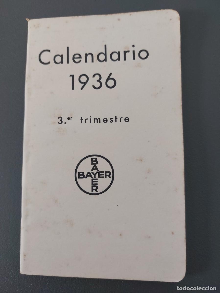 Coleccionismo Calendarios: Calendario 1936 - Bayer - tercer trimestre