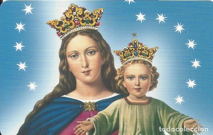 Coleccionismo calendarios: Calendario bolsillo. Virgen y ni&ntilde;o Jes&uacute;s. Librer&iacute;as Salesianas. 10x6,5 cm. 2024.