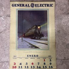 Coleccionismo Calendarios: ALMANAQUE GENERAL ELECTRIC PARA EL AÑO 1937. GRAN FORMATO. COMPLETO. MEDIDAS: 75 X 40 CM