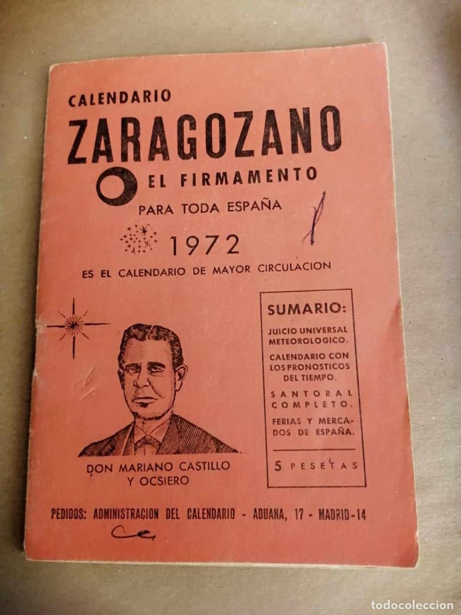 Sammeln von Kalendern: CALENDARIO ZARAGOZANO 1972