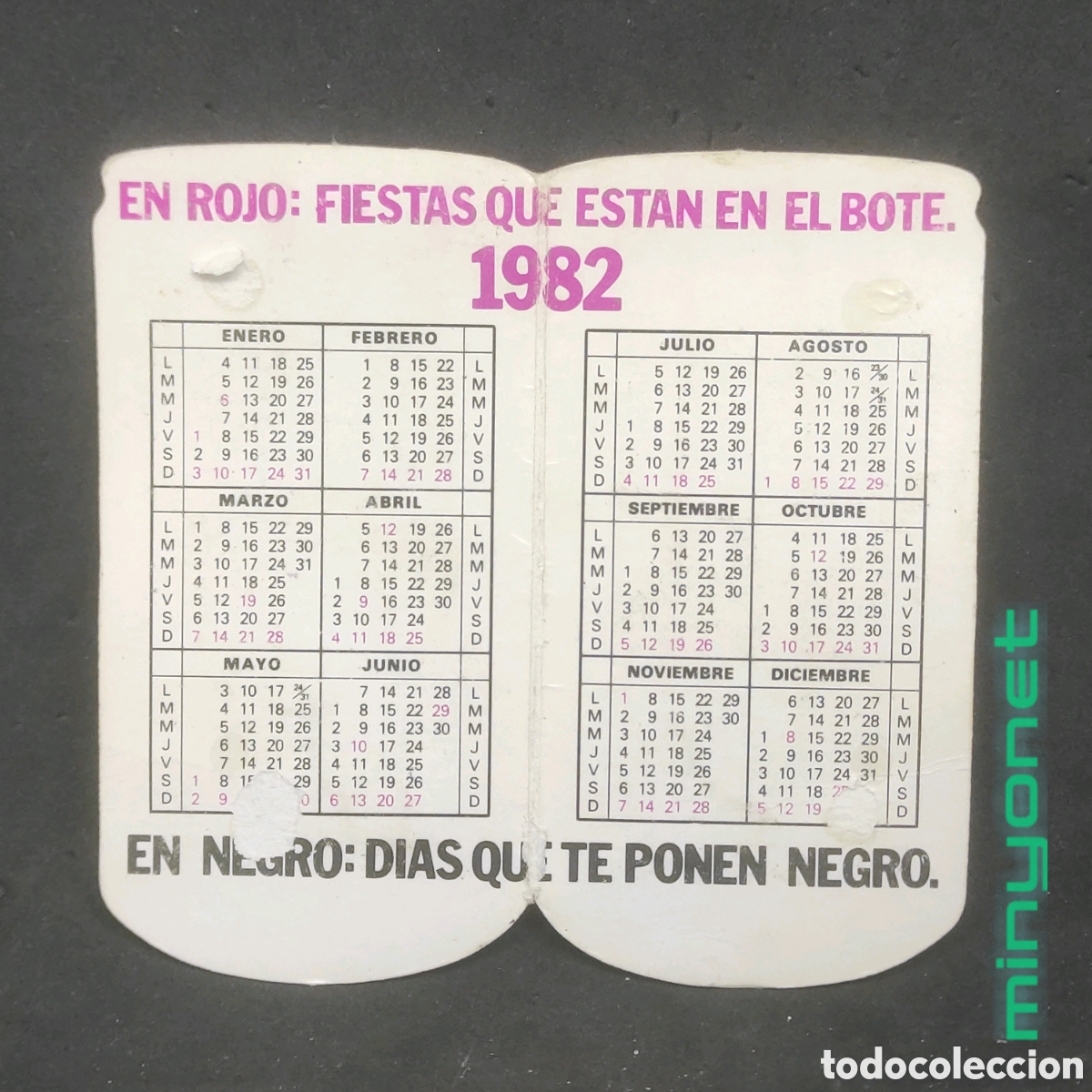 Coleccionismo calendarios: Calendario Schweppes 1982 - Foto 2
