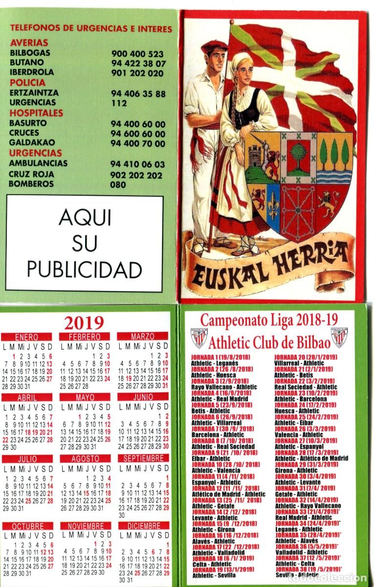 Sammeln von Kalendern: CALENDARIO DE FUTBOL ATHLETIC CLUB BILBAO 2019 - Con partidos de Liga