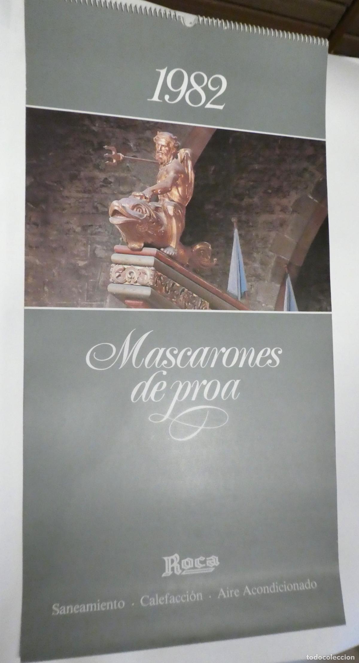 Coleccionismo Calendarios: CALENDARIO ROCA 1982 MASCARONES DE PROA 6 L&Aacute;MINAS DE GRAN TAMA&Ntilde;O