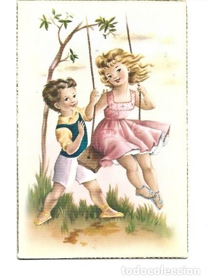 Coleccionismo Calendarios: POSTAL DE PAREJA ENAMORADOS ESCRITA EL A&Ntilde;O 1958