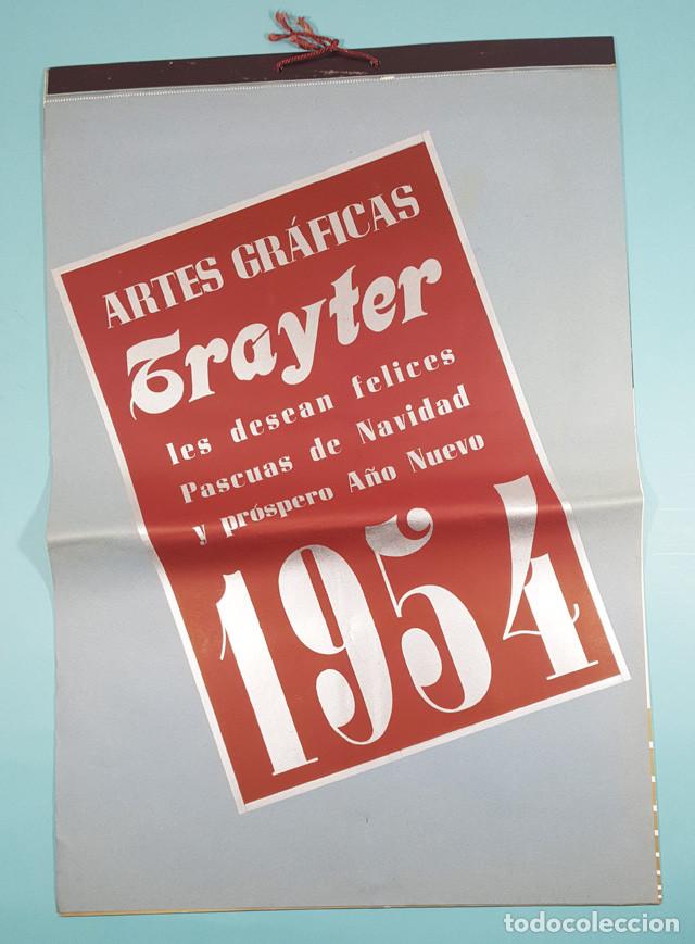 Coleccionismo Calendarios: CALENDARIO DE PARED ARTES GR&Aacute;FICAS TRAYTER FIGUERAS 1954 51 X 35 CM, ALMANAQUE