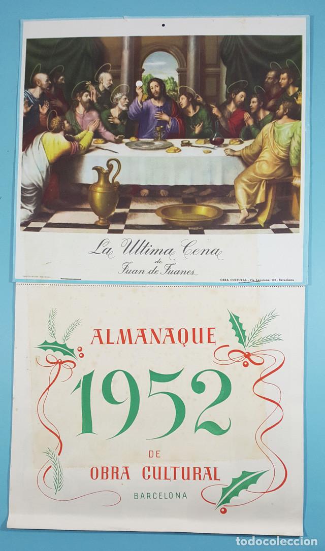 Coleccionismo Calendarios: CALENDARIO DE PARED OBRA CULTURAL BARCELONA 1952 45 X 26 CM, ALMANAQUE