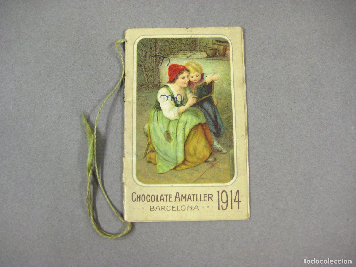 Coleccionismo Calendarios: CALENDARIO ALMANAQUE PUBLICITARIO DE LA F&Aacute;BRICA DE CHOCOLATES AMATLLER. MADRID 1914