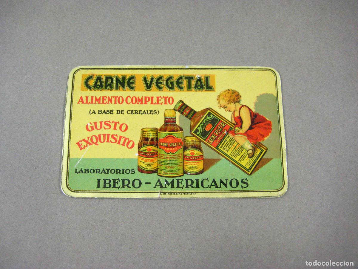 Coleccionismo Calendarios: CALENDARIO DE BOLSILLO PUBLICITARIO DE CARNE VEGETAL. LABORATORIOS IBEROAMERICANOS. 1928