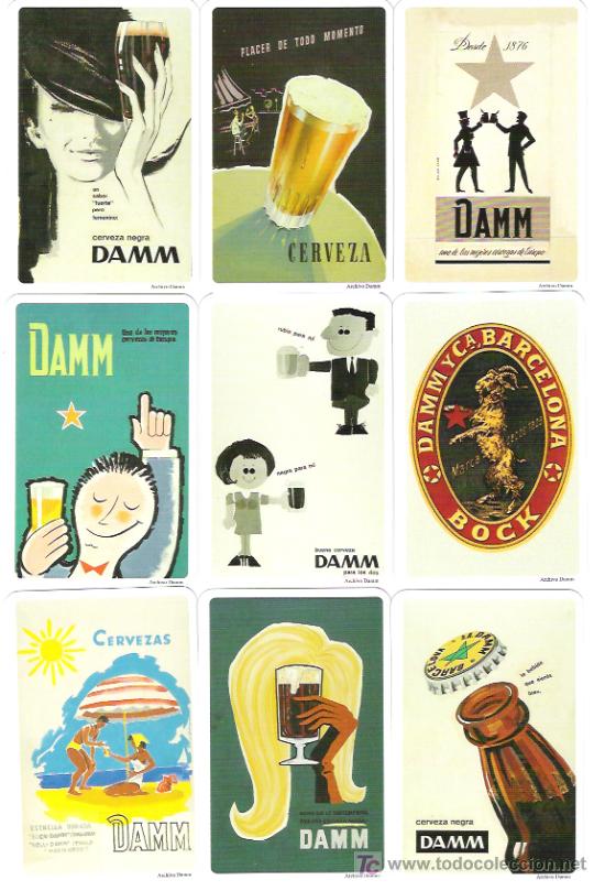 Coleccionismo calendarios: SERIE DE 9 CALENDARIOS DE CERVEZA DAMM, A&Ntilde;O 2007