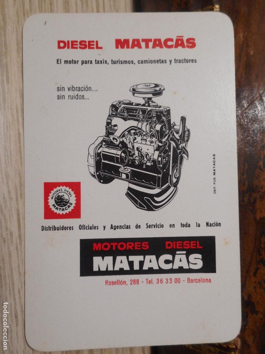 Coleccionismo calendarios: ANTIGUO CALENDARIO MOTORES DIESEL MATACAS BARCELONA FOURNIER 1961