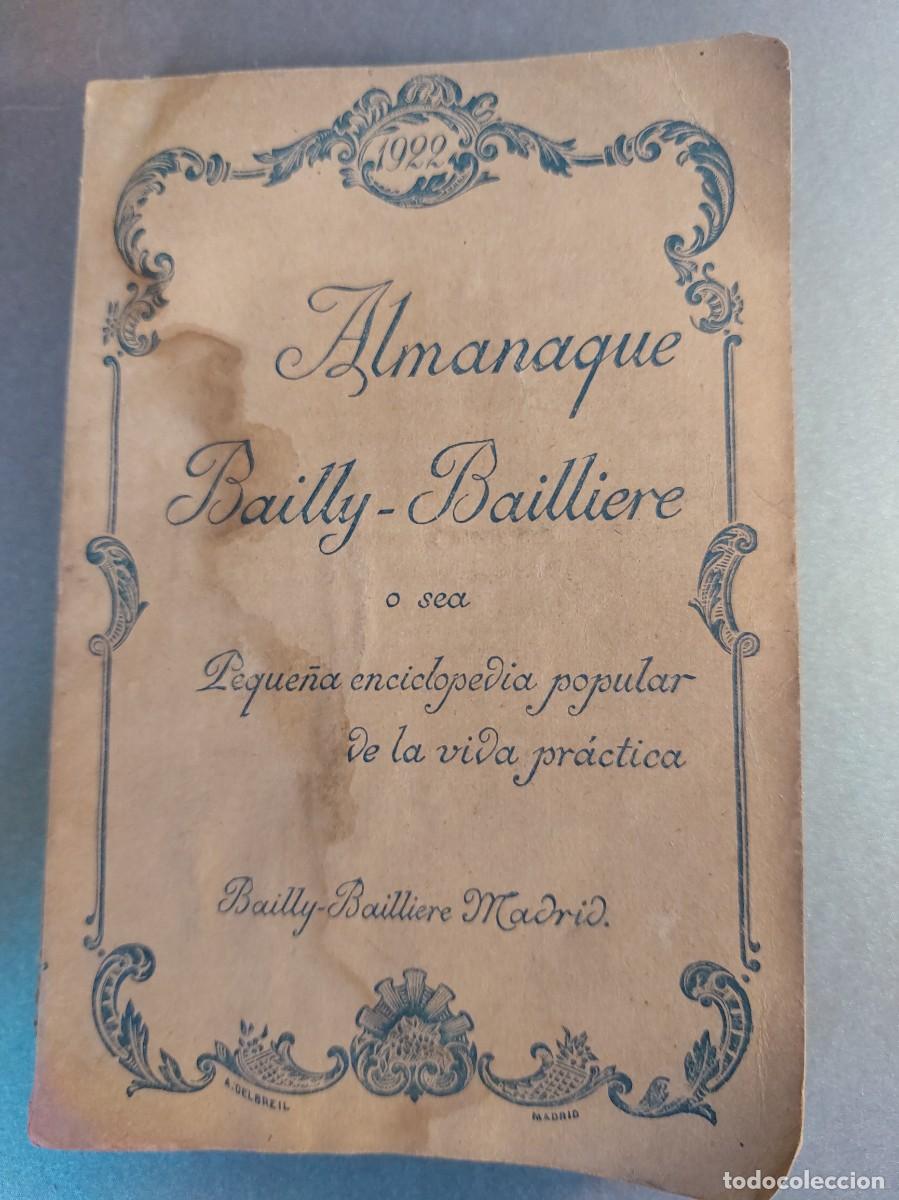 Coleccionismo Calendarios: Almanaque - Bailly Bailliere - 1922