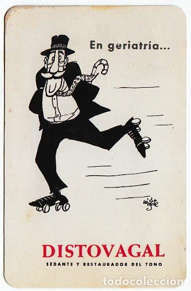 Collezionismo Calendari: Fournier. Distovagal, sedante y restaurador del tono. Patinador, dibujo Mingote. 1970 &ntilde;s