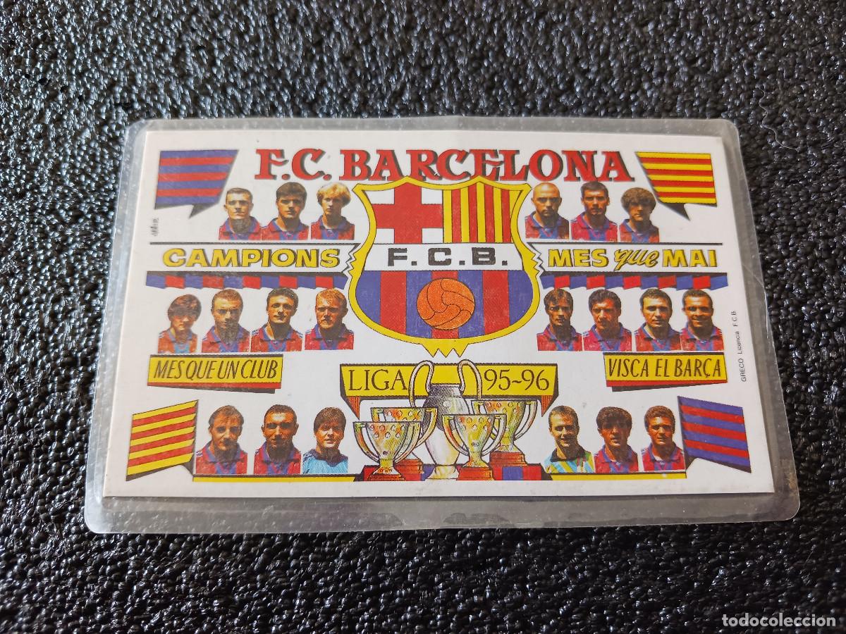 Collectables Calendars: publicitario, 1996, F.C. Barcelona, campeon liga 95/96, licencia greco, plastificado