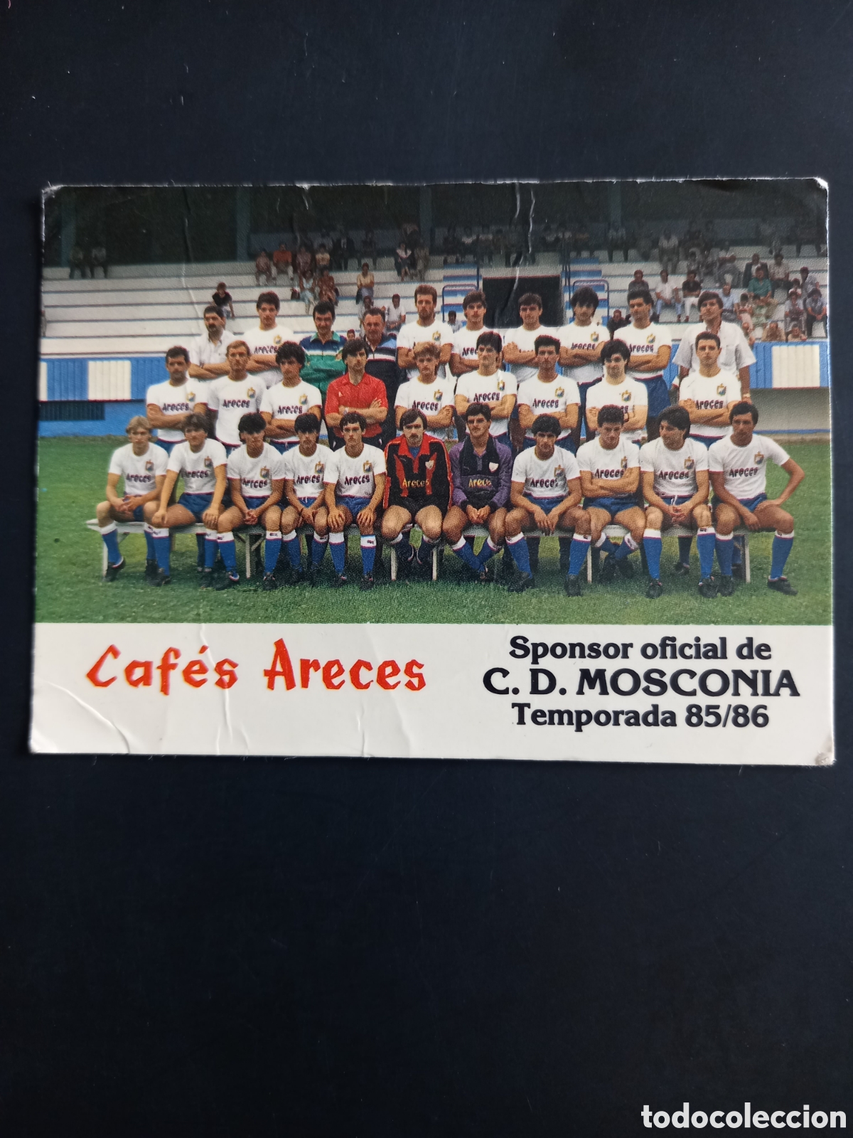 Coleccionismo calendarios: CALENDARIO DE BOLSILLO A&Ntilde;O 1986 - C.D. MOSCONIA TEMPORADA 85/86 (CAF&Eacute;S ARECES)