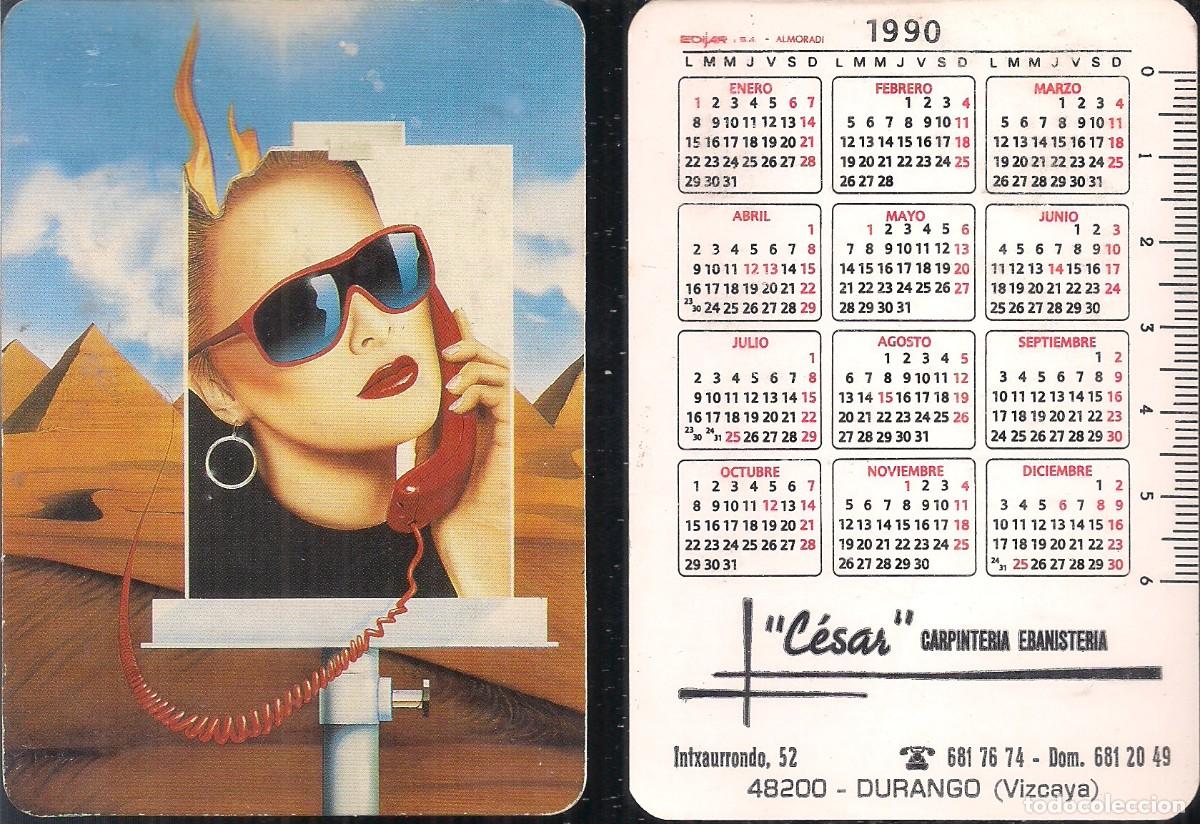 Coleccionismo calendarios: CALENDARIO DE BOLSILLO 1990. CARPINTERIA CESAR DURANGO - Foto 1