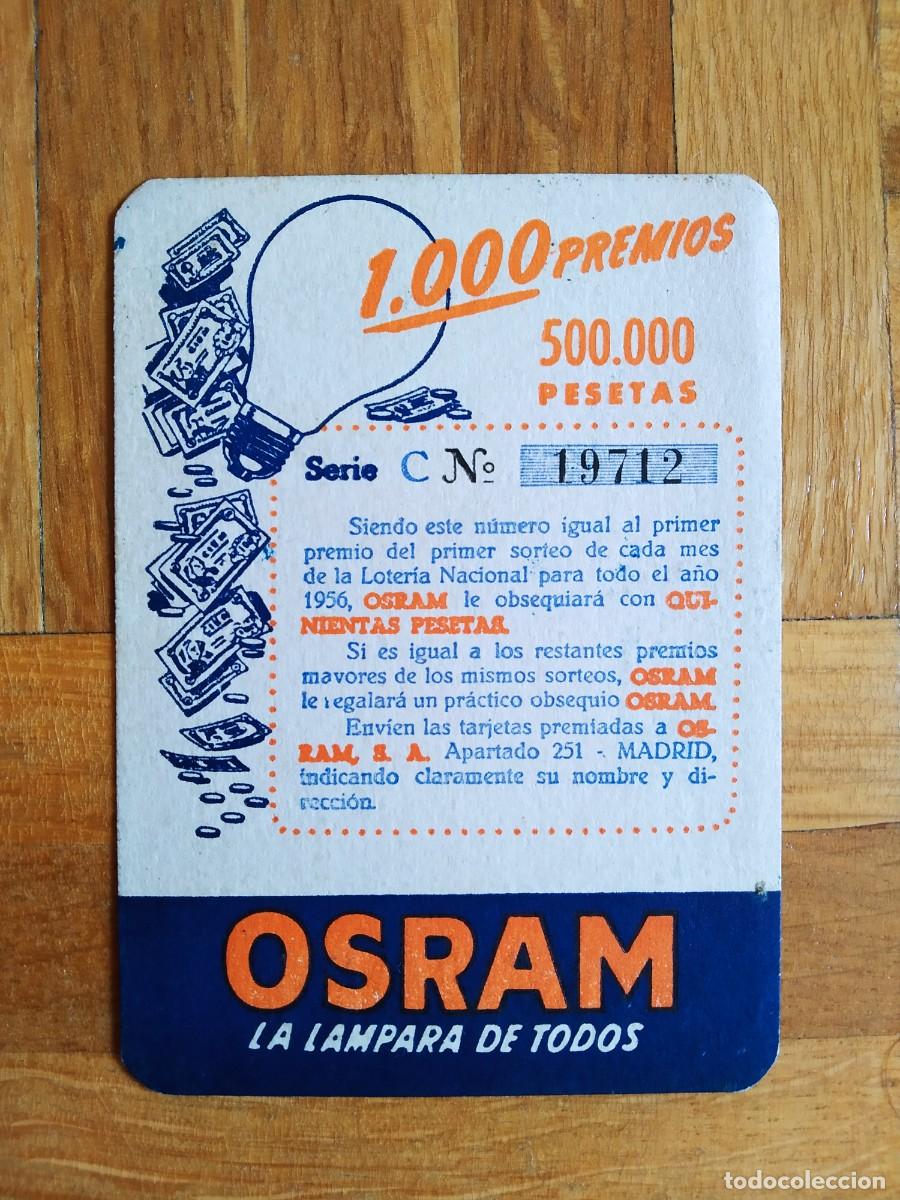 Collectables Calendars: CALENDARIO PUBLICITARIO BOMBILLAS OSRAM A&Ntilde;O 1956. VER FOTOS