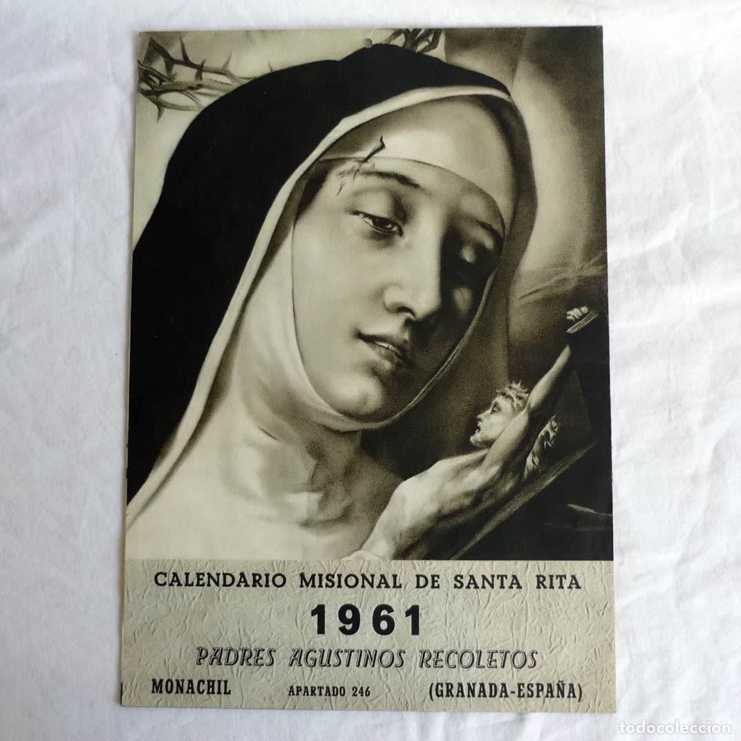 Collectables Calendars: Calendario misional de Santa Rita 1961 Padres agustinos recoletos Granada