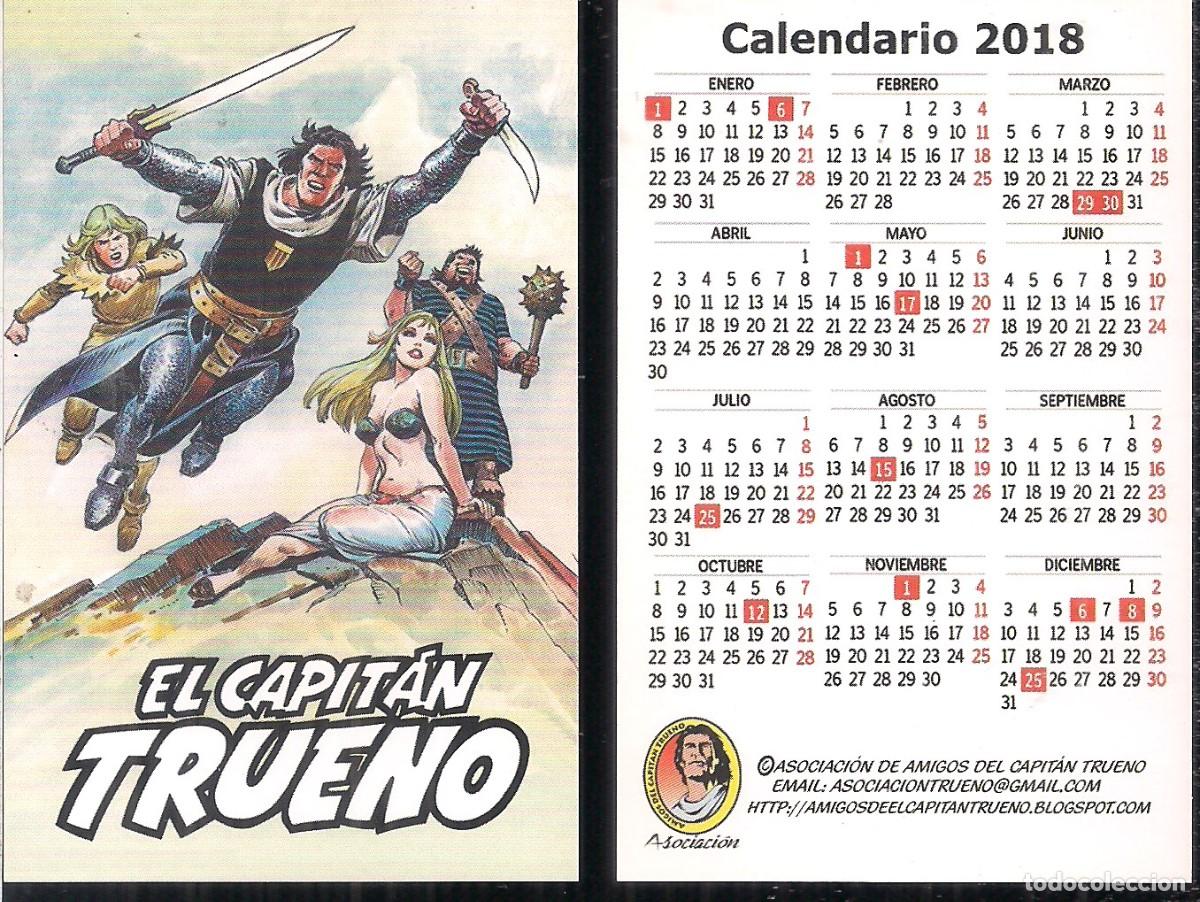 Coleccionismo calendarios: CALENDARIO DE BOLSILLO 2018. ASOCIACION DE AMIGOS DEL CAPITAN TRUENO