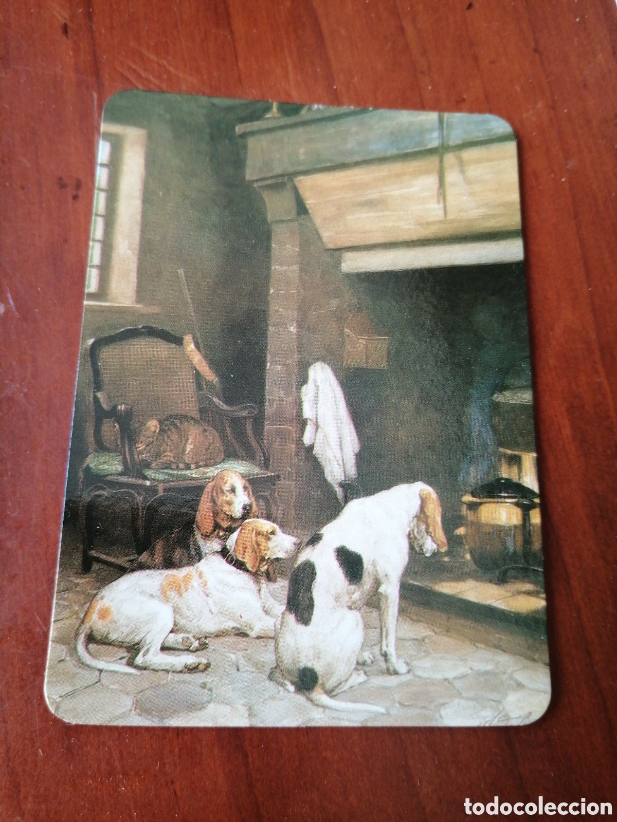 Colecionismo Calend&aacute;rios: CALENDARIO PINTURA CUADRO 2000 ASCENSORES HUELVA C. OLIVER PERROS CAZADORES