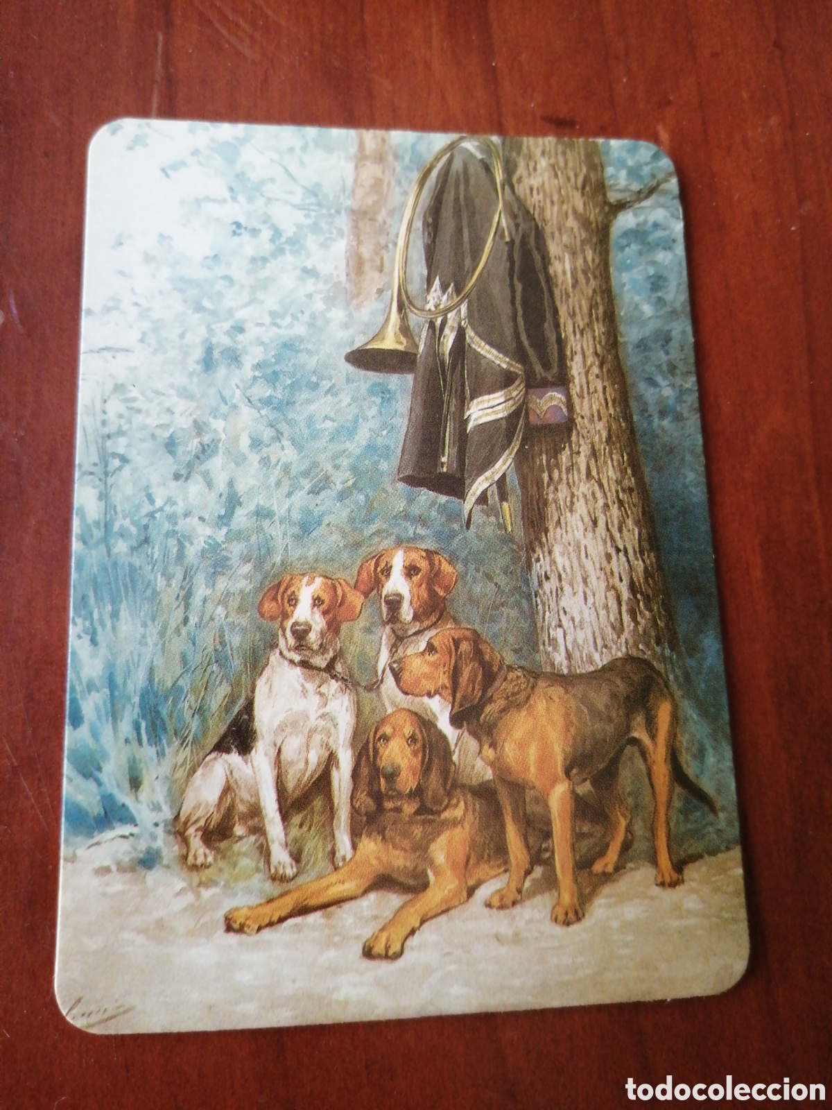 Colecionismo Calend&aacute;rios: CALENDARIO PINTURA CUADRO 2000 C. OLIVER PERROS CAZADORES FILATERIA NUMIMASTICA SAN JOSE