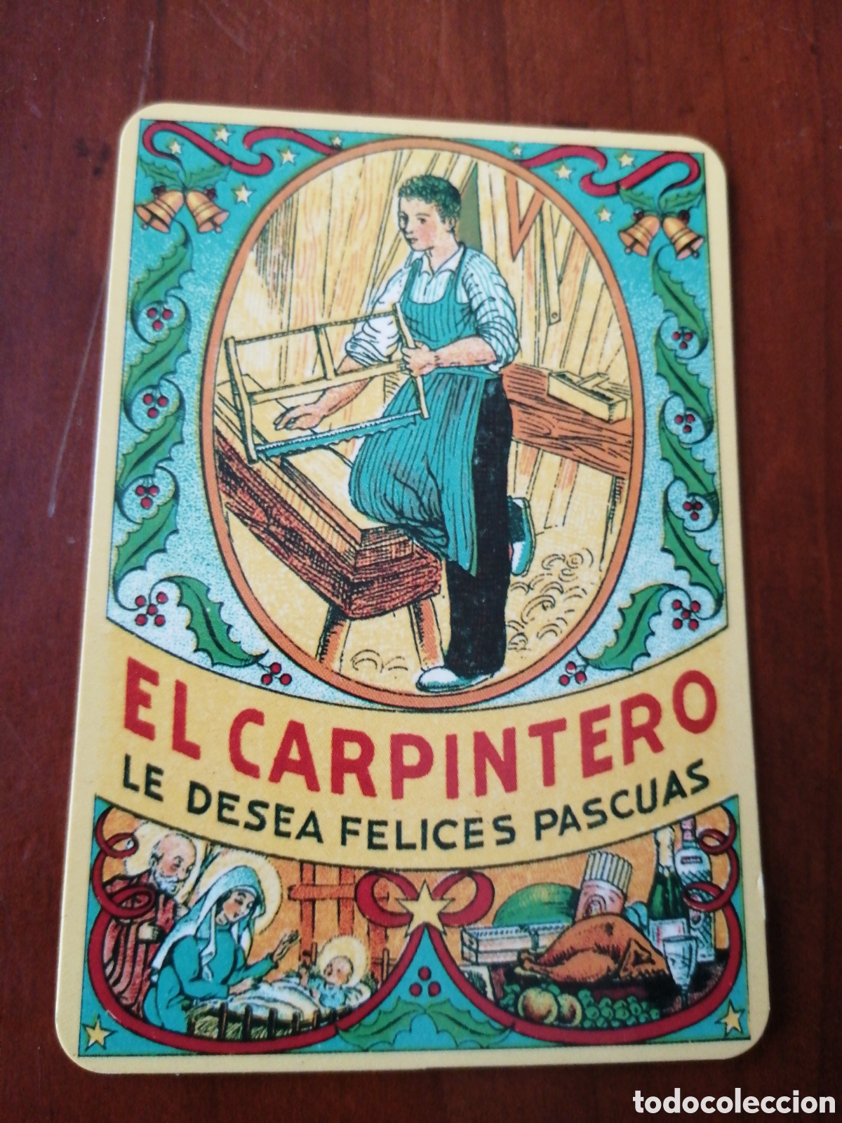 Colecionismo Calend&aacute;rios: CALENDARIO PINTURA CUADRO 2002 EL CARPINTERO LE DESEA FELICES PASCUAS