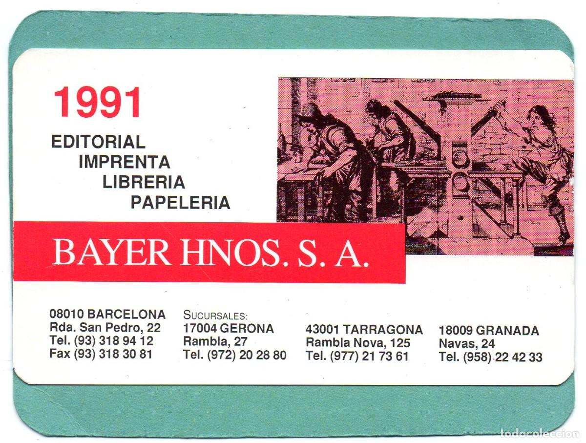 Colecionismo Calend&aacute;rios: Calendario de Publicidad 1991 - EITORIAL BAYER HNOS, S.A.