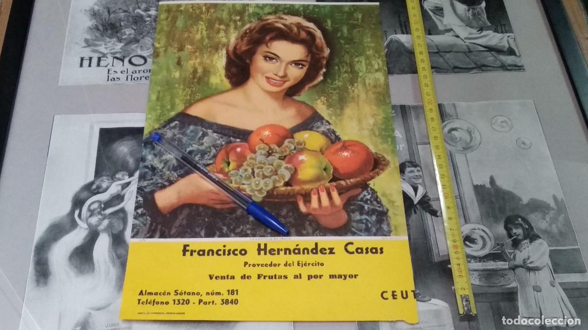 Coleccionismo Calendarios: CALENDARIO LAMINA BELLA IMAGEN DE 1964 - CANASTILLA DE FRUTA - FRANCISCO HERNANDEZ CASAS - CEUTA