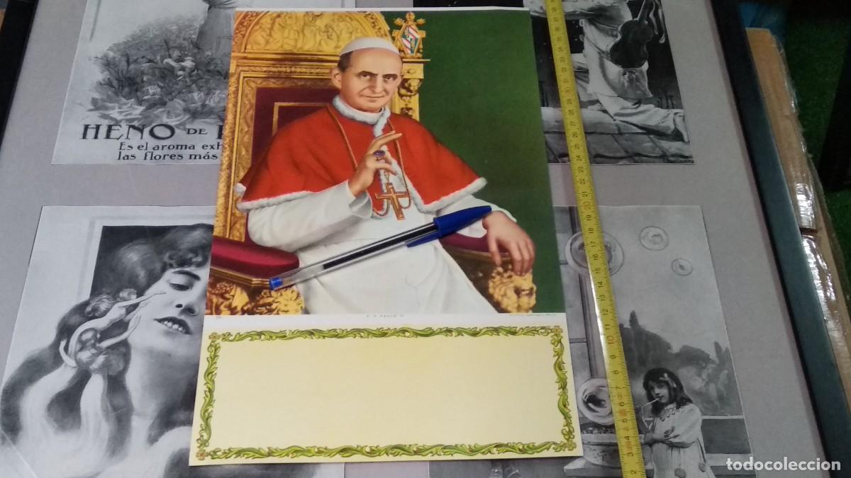 Coleccionismo Calendarios: CALENDARIO LAMINA BELLA IMAGEN DEL PAPA S.S. PAULO VI - A&Ntilde;OS 60
