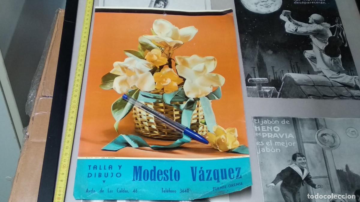 Collectables Calendars: CALENDARIO LAMINA - ORO Y MARFIL / MODESTO V&Aacute;ZQUEZ / TALLA Y DIBUJO - PUENTE - ORENSE