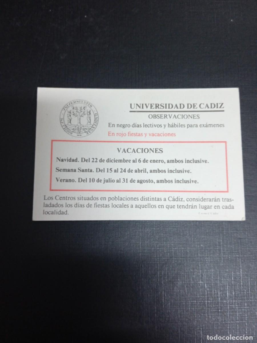 Sammeln von Kalendern: 381 Calendario Universidad de C&aacute;diz Calendario Oficial Curso 1983-1984