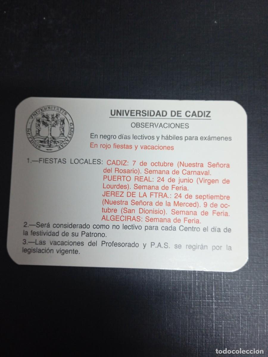 Sammeln von Kalendern: 382 Calendario Universidad de C&aacute;diz Calendario Oficial Curso 1985-1986