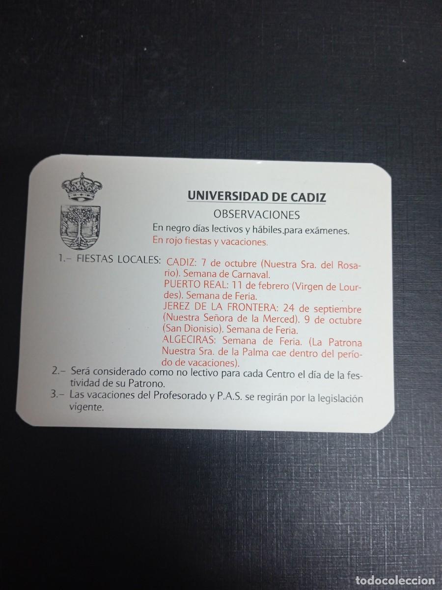 Sammeln von Kalendern: 38 Calendario Universidad de C&aacute;diz Calendario Oficial Curso 1986-1987