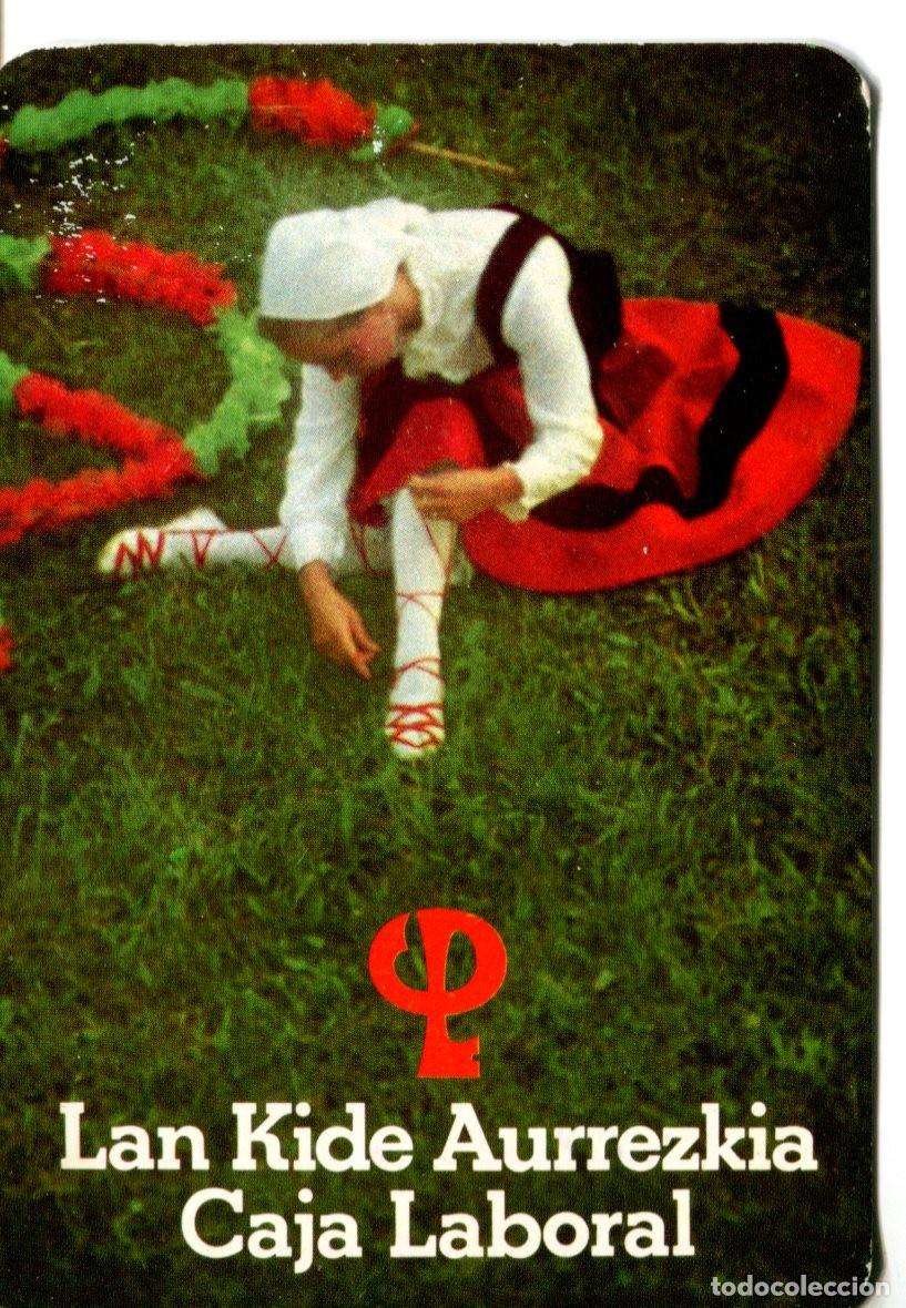 Coleccionismo calendarios: Calendario de bolsillo banco caja laboral popular. Kutxa. Baile tradicional chica. A&ntilde;o 1977