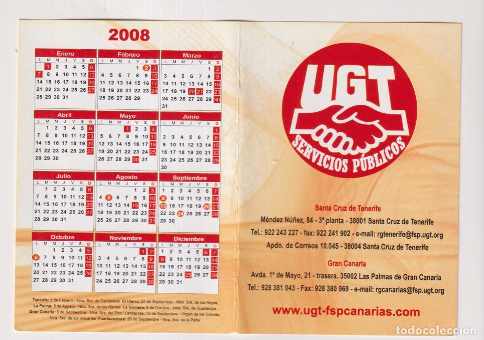 Coleccionismo Calendarios: calendario 2008. ugt. servicios p&uacute;blicos. Tenerife-canarias