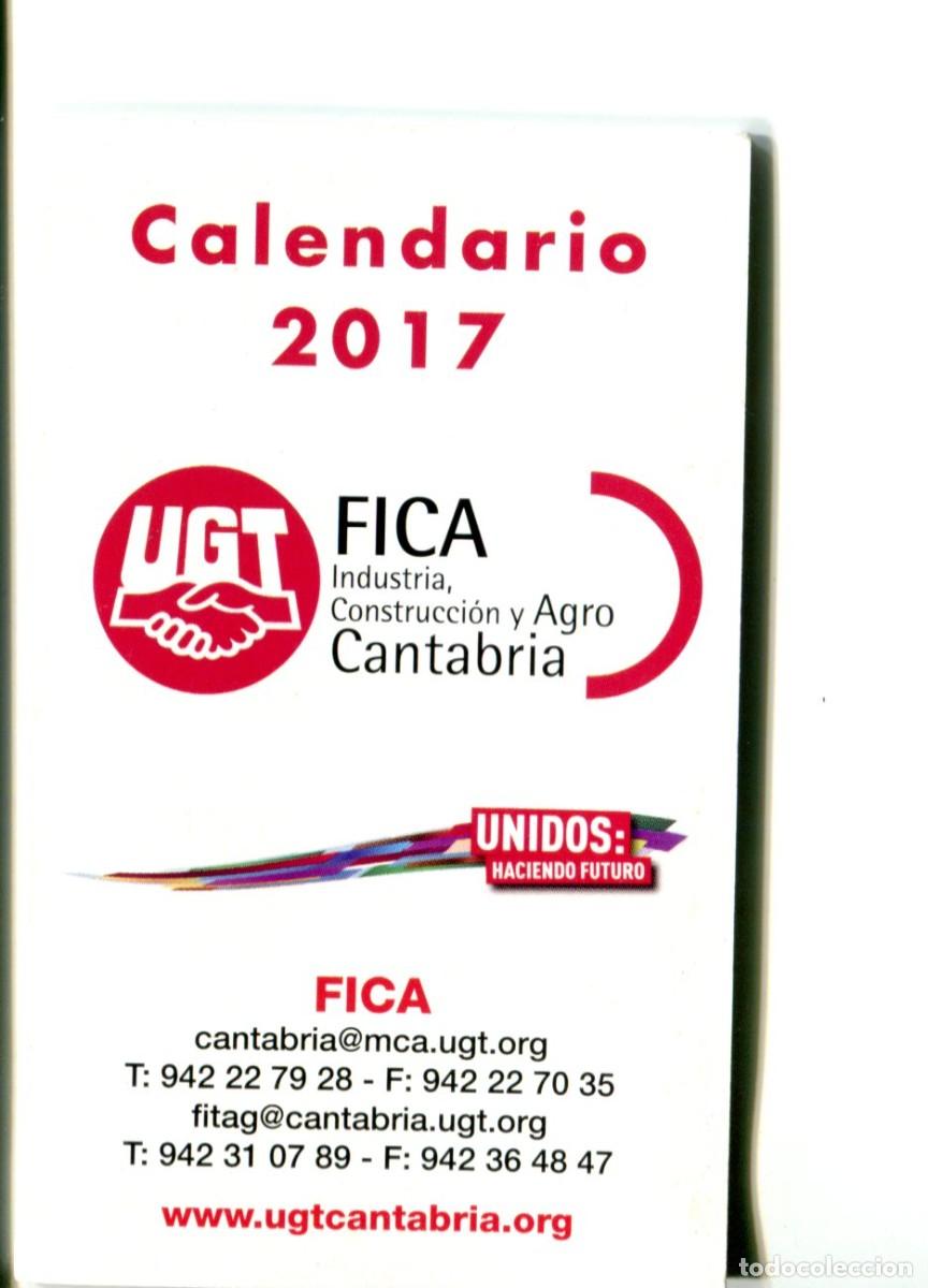 Colecionismo Calend&aacute;rios: CALENDARIO PUBLICIDAD - 2017 - UGT FICA CANTABRIA