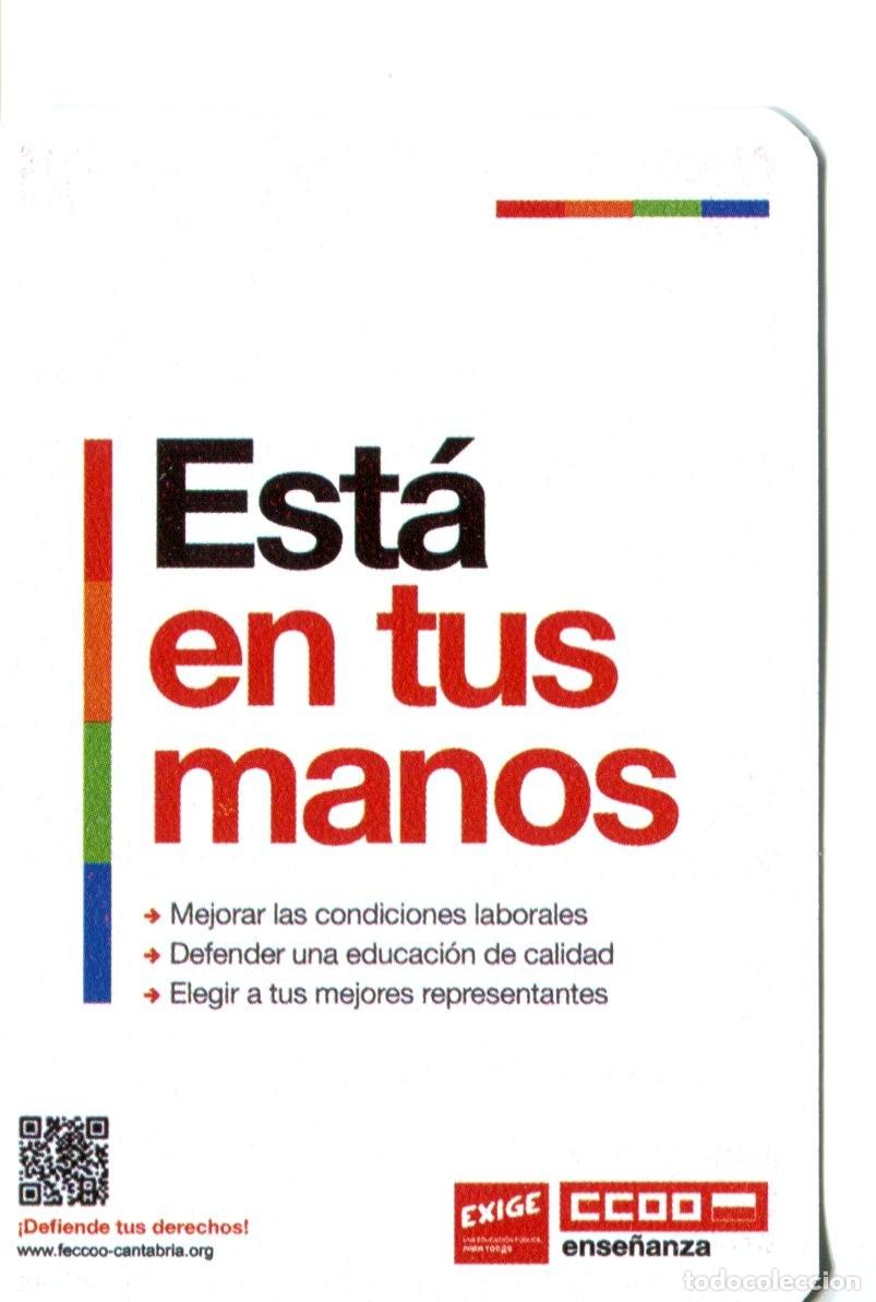 Collectionnisme Calendriers: CALENDARIO POL&Iacute;TICO. SINDICATO. CCOO ENSE&Ntilde;ANZA A&Ntilde;O 2014-2015
