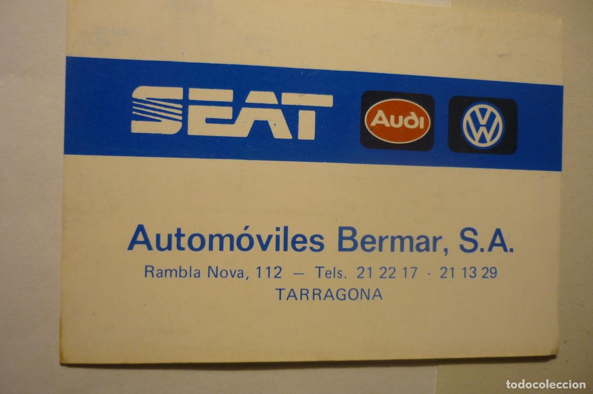 Coleccionismo calendarios: calendario bermar .- seat tarragona 1984