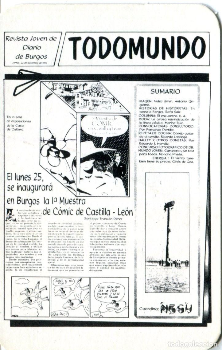 Coleccionismo calendarios: CALENDARIO NO FOURNIER. DIARIO DE BURGOS. A&Ntilde;O 1986. TODOMUNDO.