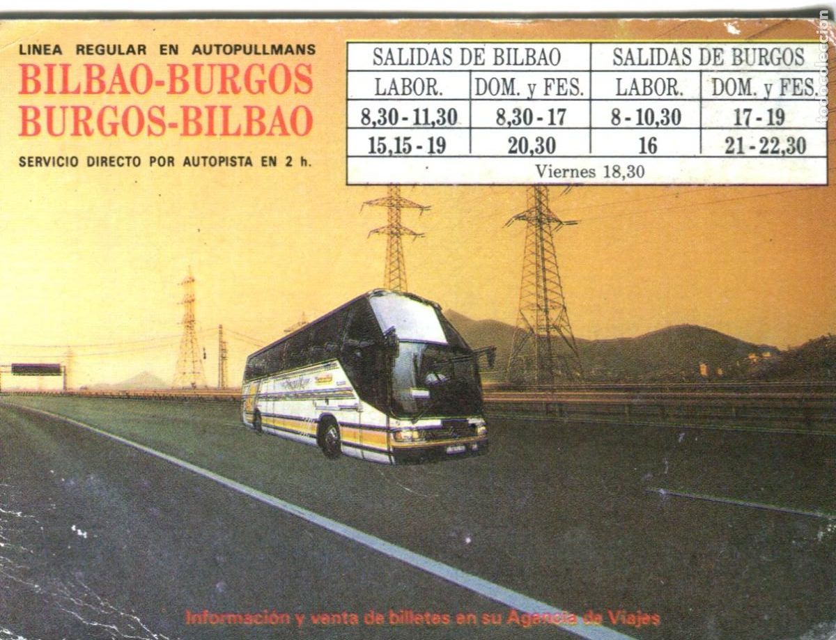 Coleccionismo calendarios: CALENDARIO 1991- TRANSPORTE AUTOBUSES ANSA (LINEA BILBAO-BURGOS)