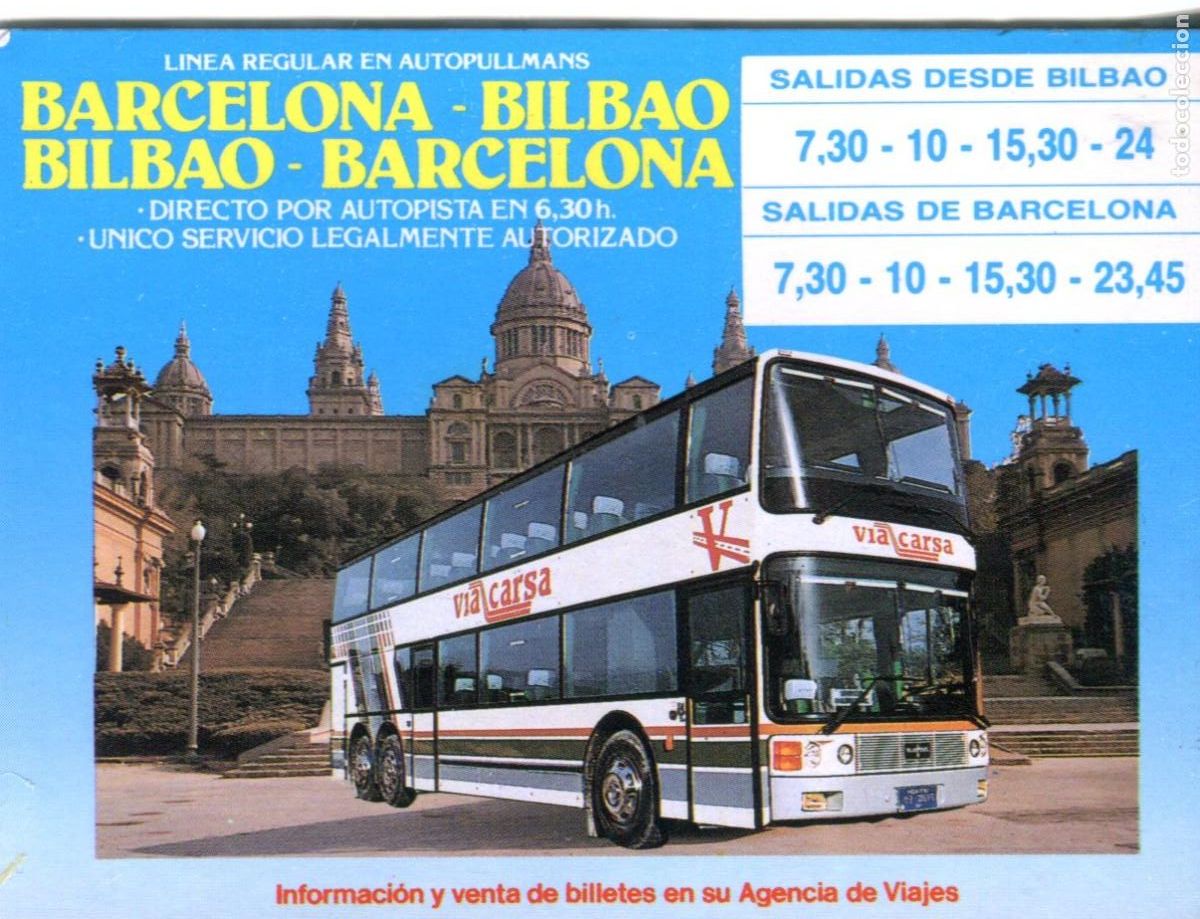Coleccionismo calendarios: CALENDARIO 1990- TRANSPORTE AUTOBUSES VIACARSA (LINEA BILBAO-BARCELONA)